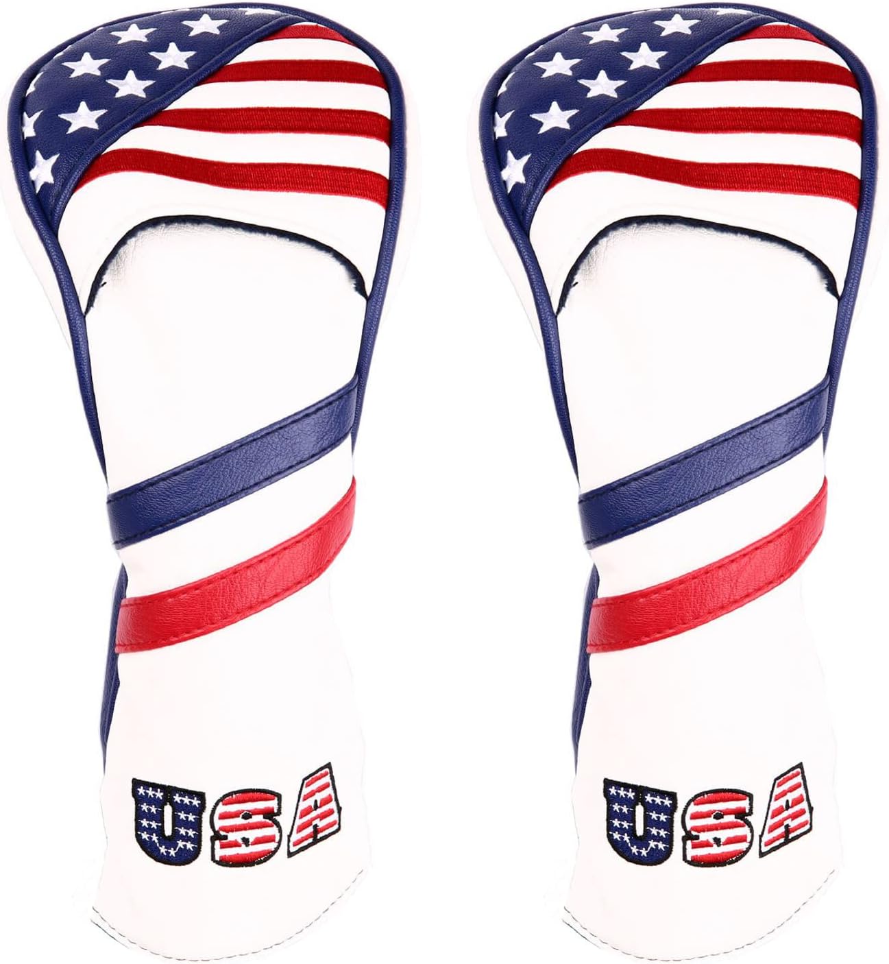 Golf Builder 2pcs/Set USA Stars and Stripes Golf Club Fairway Wood Head Covers 3 5 Wood Covers with Adjustable Number Tag