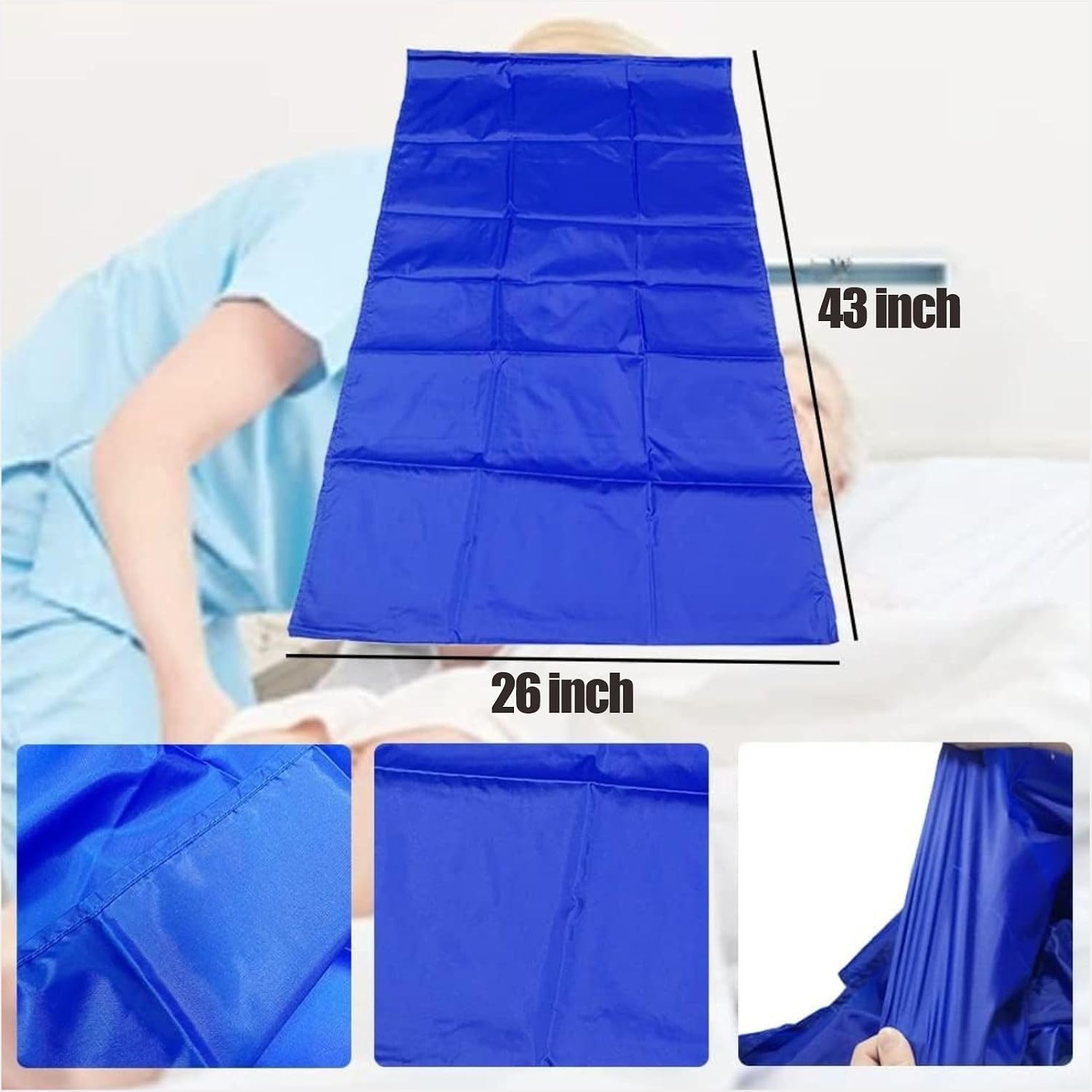 MESINURS Tubular Slide Sheet for Patient Transfer, Flat Transfer Moving Aid Assit on Bed Wheelchair Car for Turning, Repositioning, Sliding, 43" Lx27 W (A)