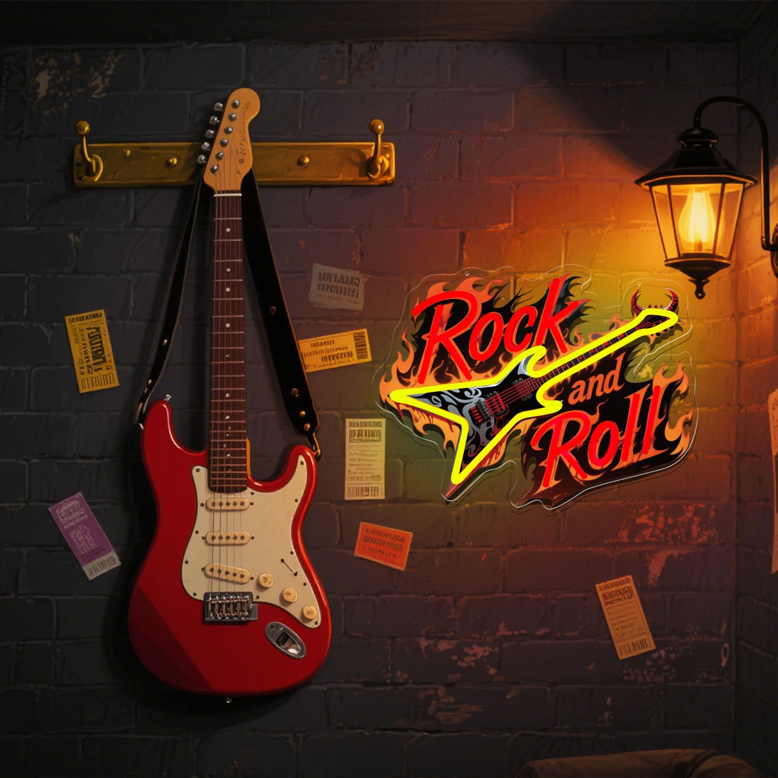 Chitarra Rock Roll Neon Sign Musica Chitarra Luce al Neon Dimmerabile Led Segno di Musica per Decorazione Della Parete Chitarra Regali per Bar Live Vocal Recital Concerto Aula Man Cave