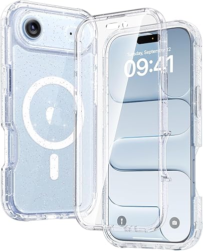 Miniatura 159 de Diaclara Funda magnética diseñada para iPhone Air, protector de pantalla de cuerpo completo, compatible con MagSafe, funda militar a prueba de Azul