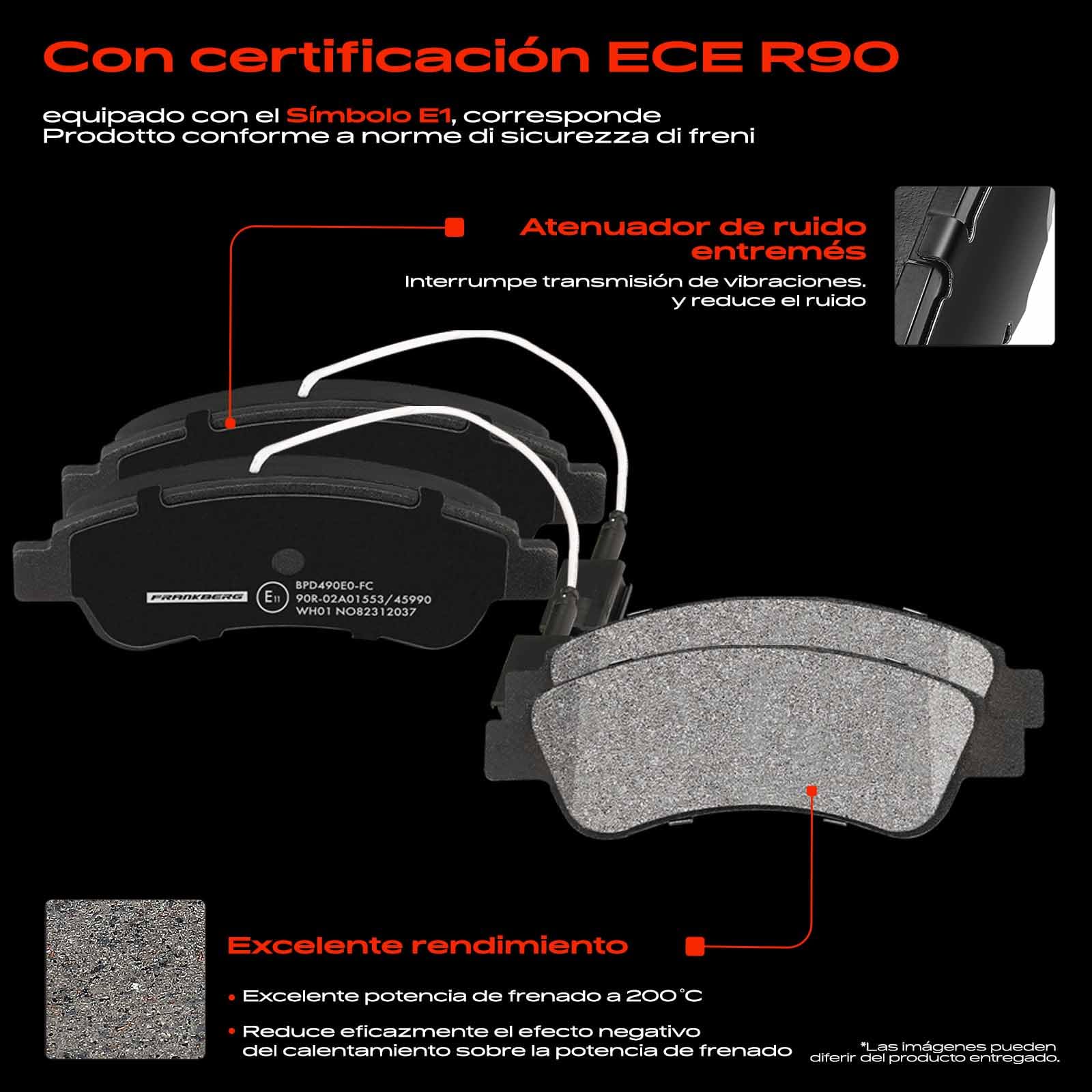 Frankberg 2 discos de freno + 4 pastillas de freno | 4249K9, 4246Z3; Compatible con: Caja de puente, Ducato Van 250, Autobús Jumper, Plataforma/chasis Boxer