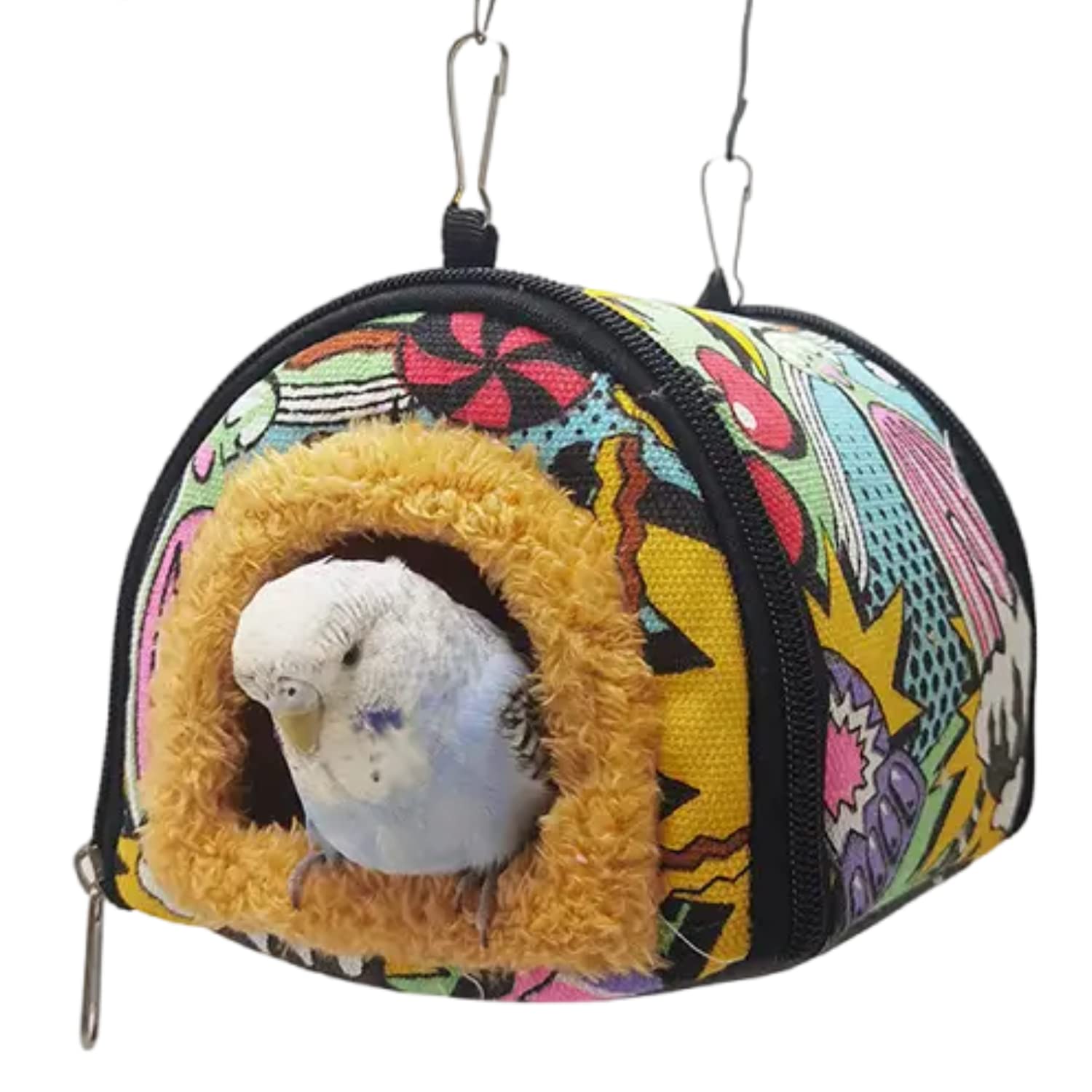 Winter Warm Bird Nest Bird House Bed Hammock Toy for Pet Pet Parrot Parakeet Cockatiel Conure Lovebird Parakeet Nest Bird Hammock (Small,Colorful)