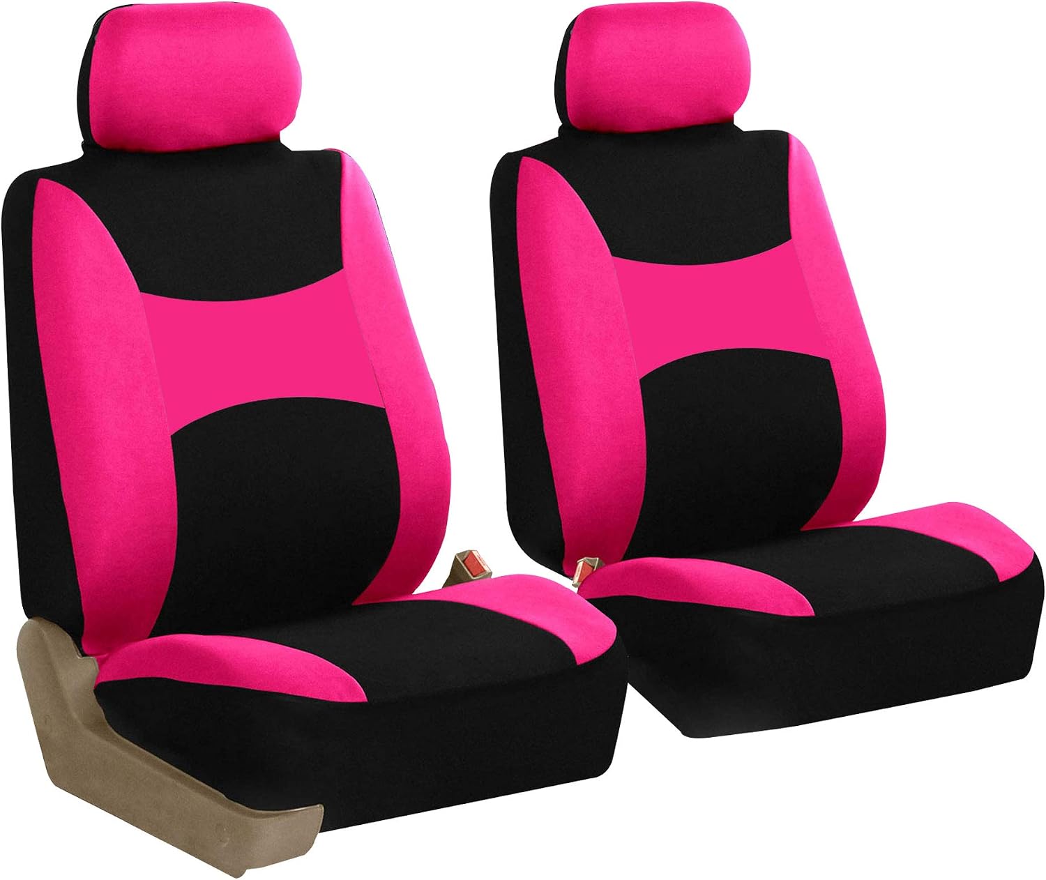 FH Group Car Seat Covers Full Set Pink Cloth - Universal Fit, Automotive Seat Covers, Low Back Front Seat Covers, Airbag Compatible, Split Bench Rear Seat, Washable Car Seat Cover for SUV, Sedan, Van