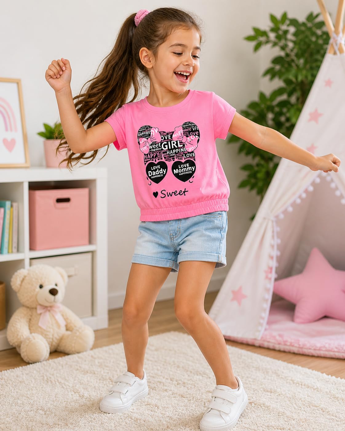 T2F Camiseta (Pack de 5) para Niñas