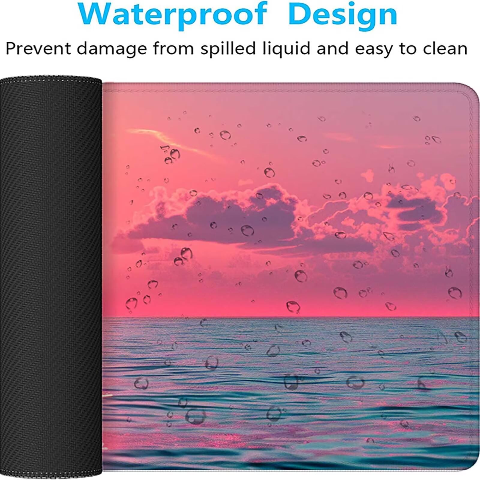 Sol Alfombrilla Ratón (1500 x 800 mm) Alfombrilla Escritorio Rosa Mouse Pad con Bordes Cosidos Impermeable Base de Goma Antideslizante Tapete Rato Escritorio para Accesorios de Oficina, Regalo J-A