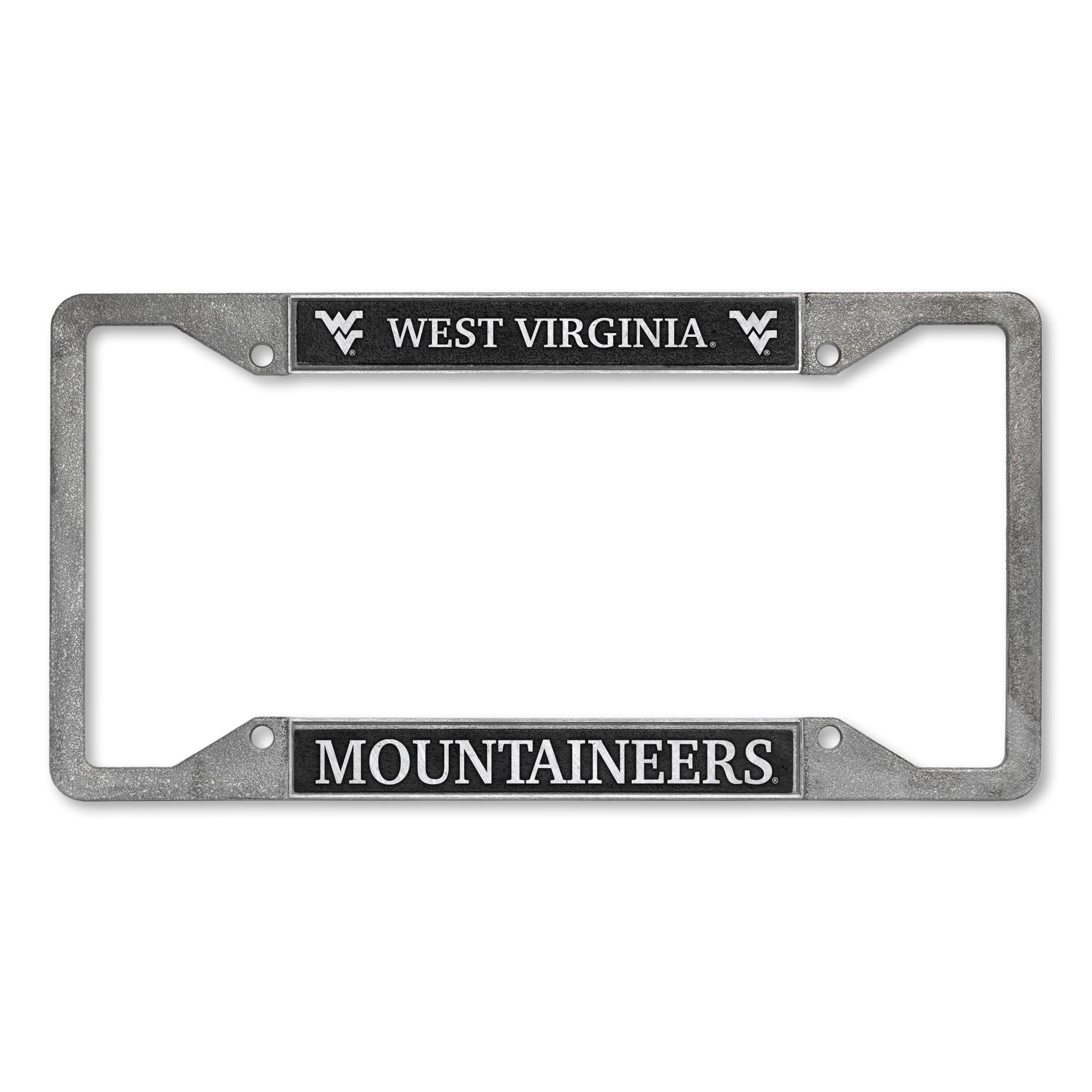 Rico Industries NCAA West Virginia Mountaineers Pewter License Plate Frame 12" x 6"