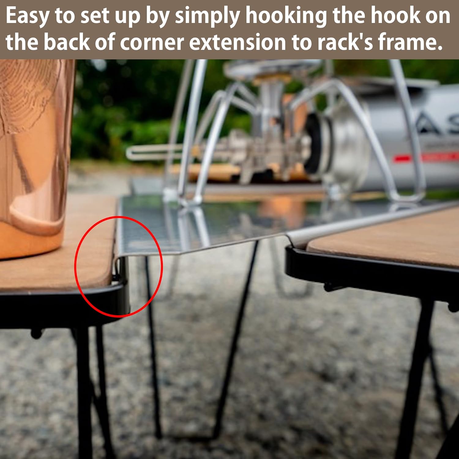 camping moon Corner Extension for Field Rack 4pcs Set Stainless Steel Embossing T-2306-4P