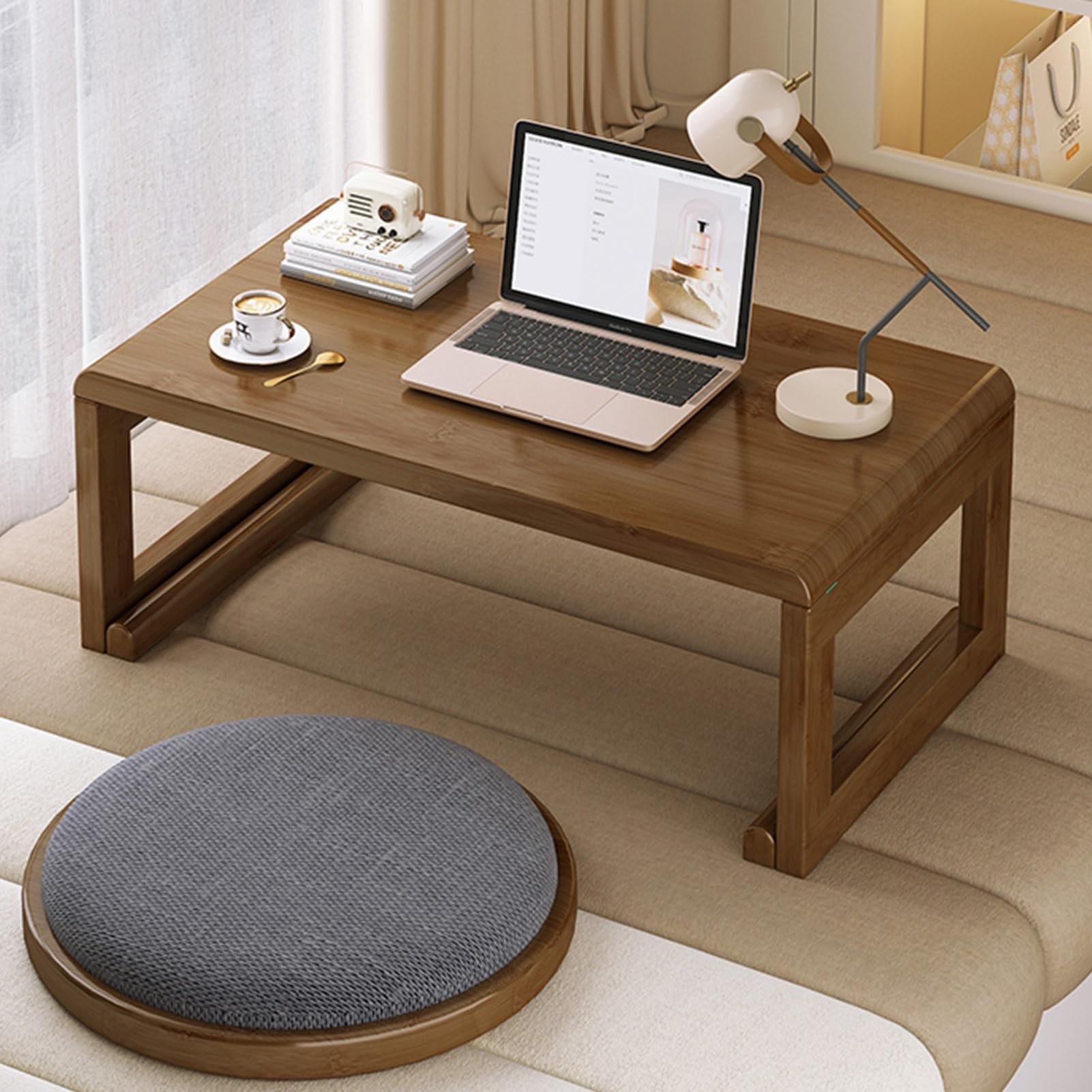 Table basse pliante en bois table de salon japonaise et table d'appoint tatami rustique