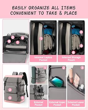 Odoland 2in1 Large Capacity Insulated Cooler Backpack - 26L Storage + 9L Insulated Cooler (20 Cans), 10H Cold Retention, Breathable Comfort, Leak-Proof, for Beach, Picnic, Work, Travel