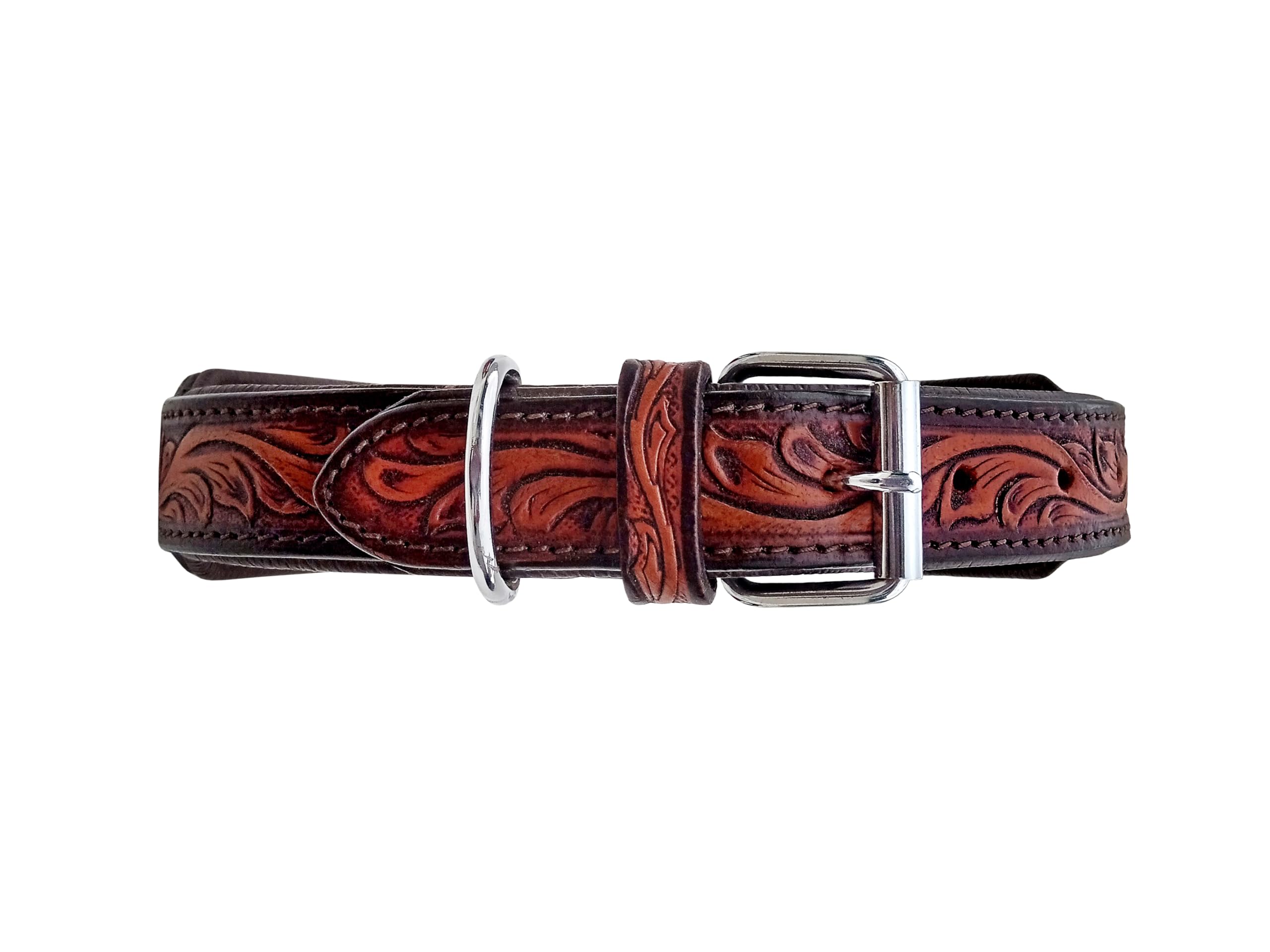 Affilare 10AB040 Hundehalsband aus Leder, mit Perlen, Western-Stil, strapazierfähig, gepolstert, für Komfort, Größe L (53,3 - 63,5 cm, mittleres Loch bei 58,4 cm)