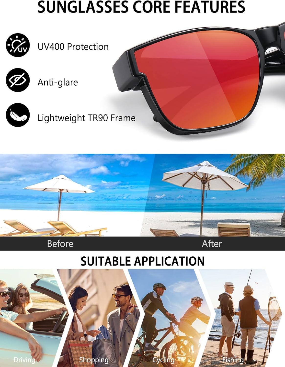 Wzerry Polarized Sunglasses Over Glasses for Women - Fit Over Glasses UV400 Protection Large Shades for Driving & Outdoor