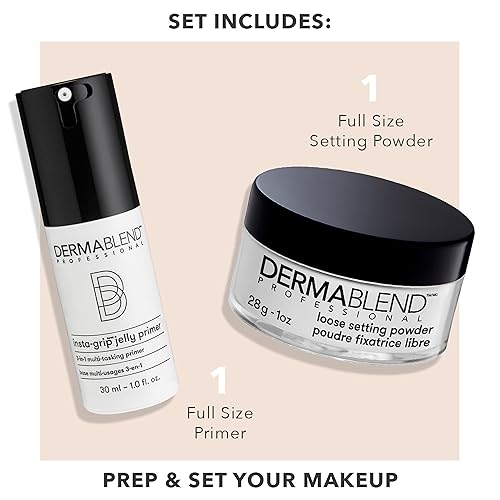 Miniatura 3 de Dermablend Polvo de ajuste suelto, polvo facial de maquillaje y polvo de acabado para tonos de piel claros, medianos y bronceados