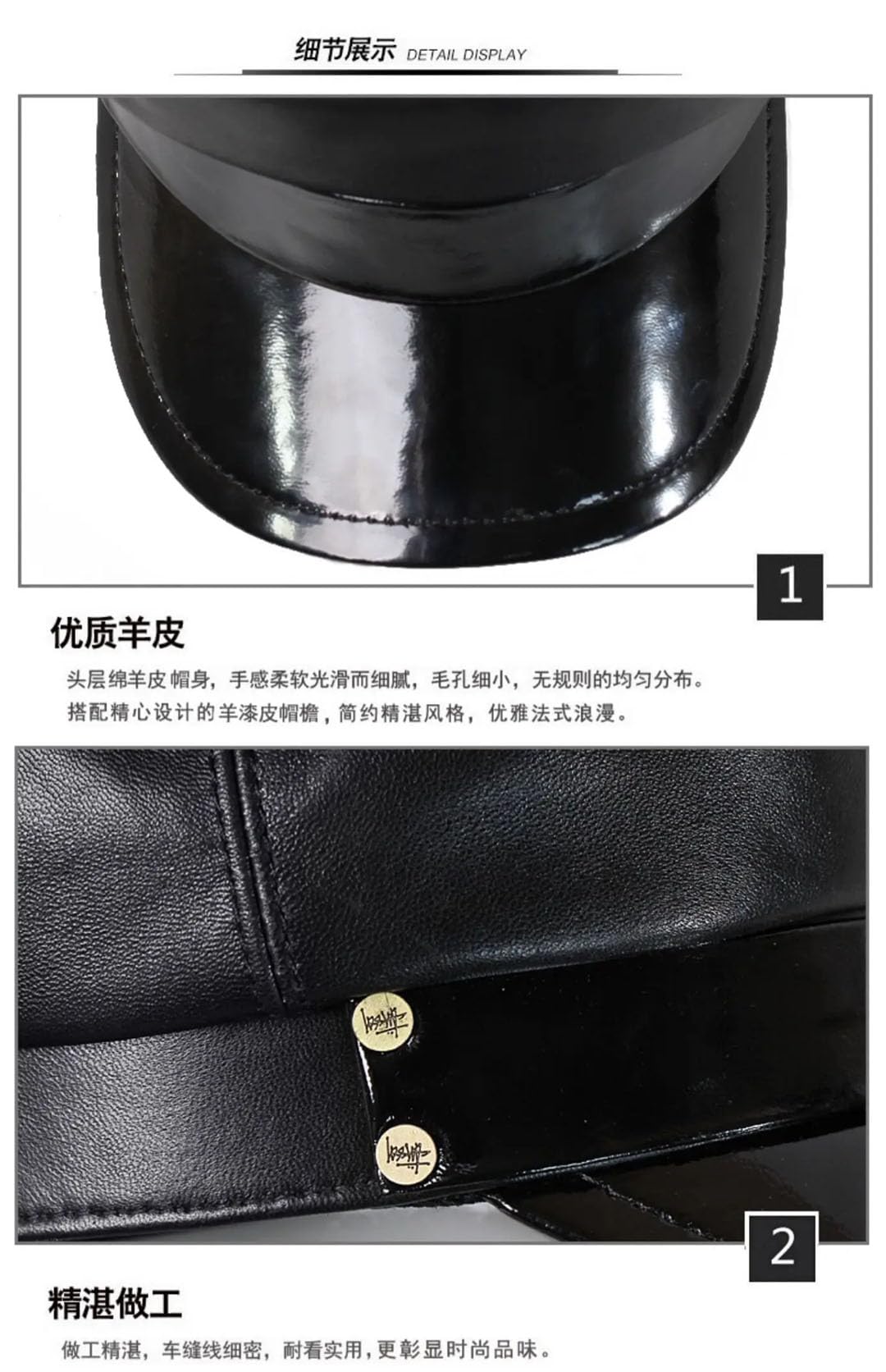 Sombrero unisex de piel 100% auténtica para mujer, para invierno, cálido, para exteriores, primera capa, piel de oveja, sombrero militar