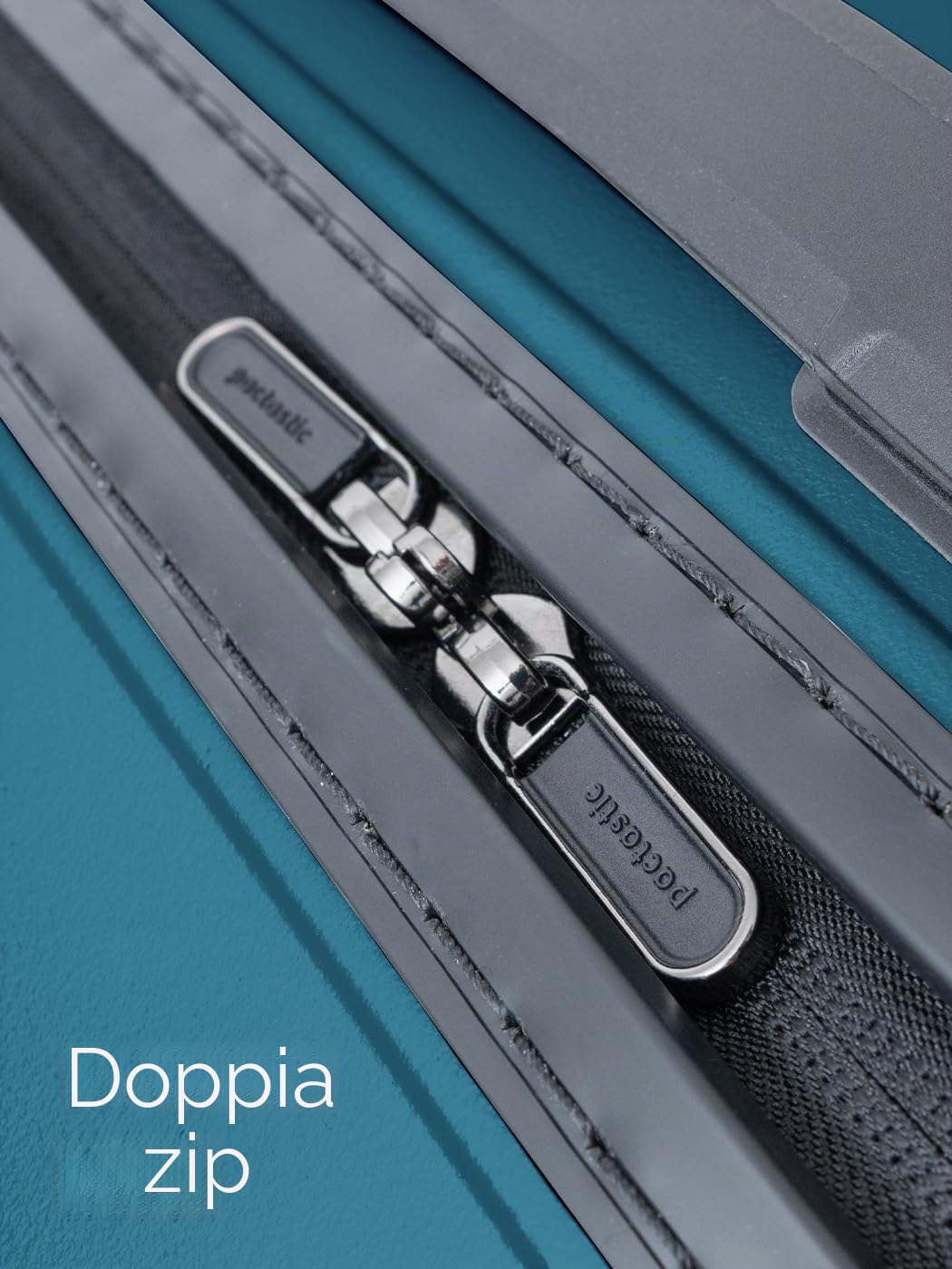 Pactastic Collezione 02 + BC, Turchese metallizzato, Beauty Case (34 cm), Beauty case rigida