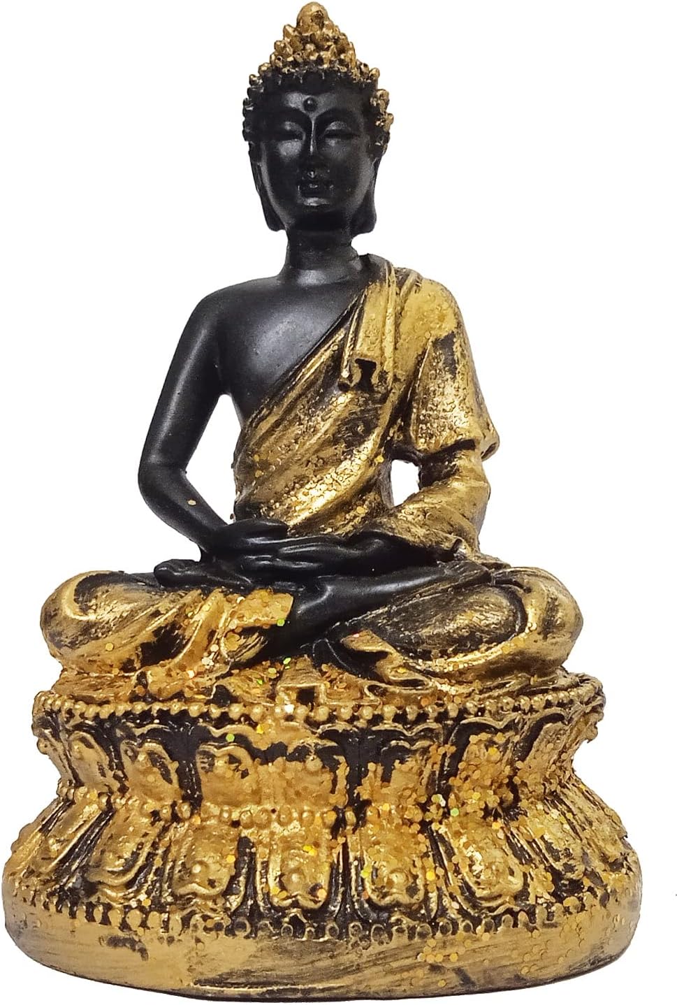 Purpledip Resin Idol Buddha in Dhyana Mudra: Meditating Posture Statue (12499)
