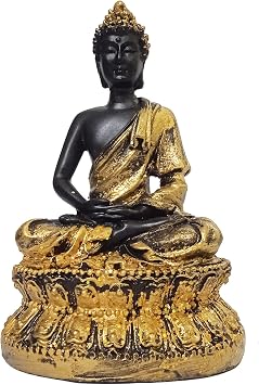 Purpledip Resin Idol Buddha in Dhyana Mudra Meditating Posture Statue 12499