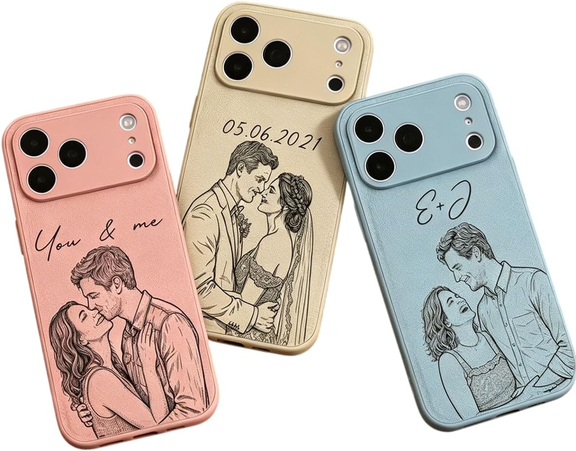 Custom Photo Phone Case Couple Gift for Her Gift for Him - Personalized Phone Case, Custom Picture Cover, Romantic, Matching Couple Accessory, Photo Keepsake Multicolor