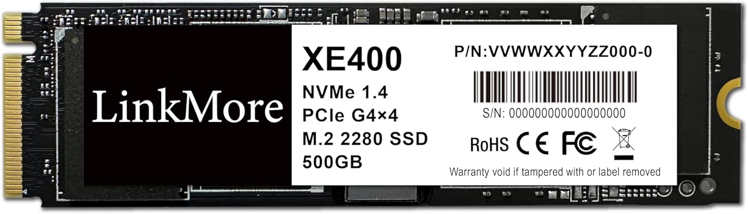 LinkMore XE400 500GB NVMe SSD, M.2 2280 PCIe 4.0