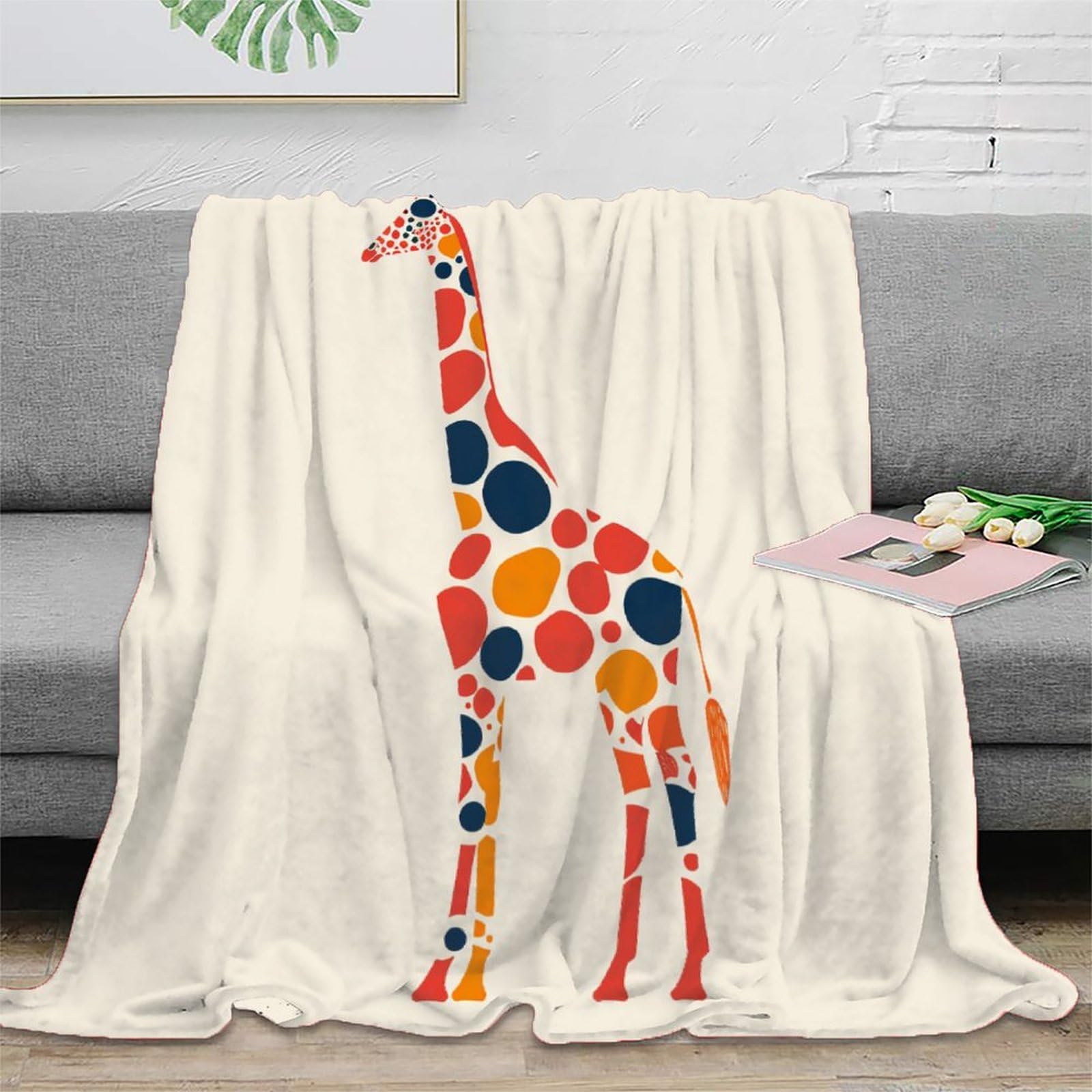 Couverture girafe douillette idée cadeau de Noël originale pour garçons et filles