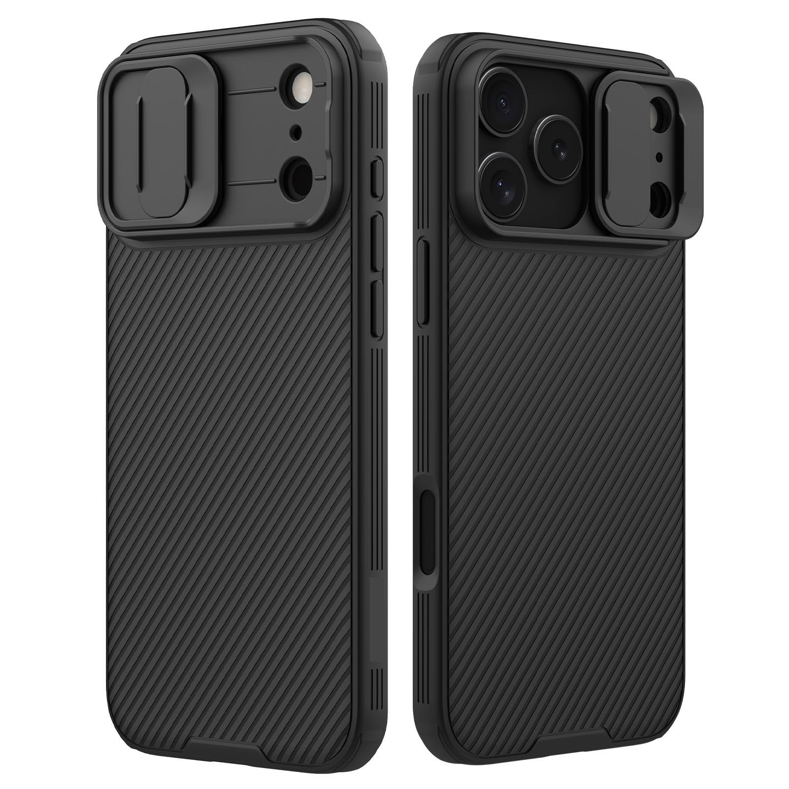 MagSafe Compatible iPhone 17 Pro Max with Sliding Camera Lens Cover, Military Grade Shockproof Drop Protection, Upgraded Airbag Corners, Hard PC Back & Soft TPU Frame (Black)