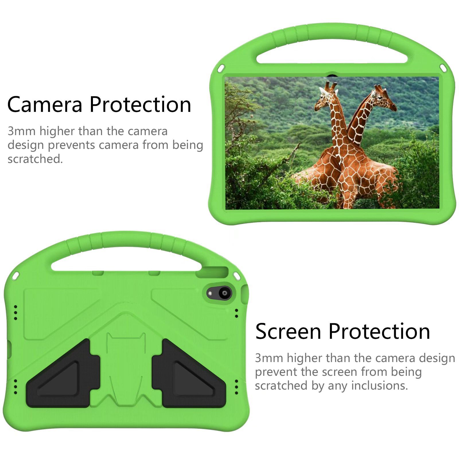 Funda para niños compatible con Lenovo TAB P11 (TB-J606F), a prueba de golpes, con asa y soporte, para P11 Plus (TB-J607F) de 11 pulgadas, color verde 6