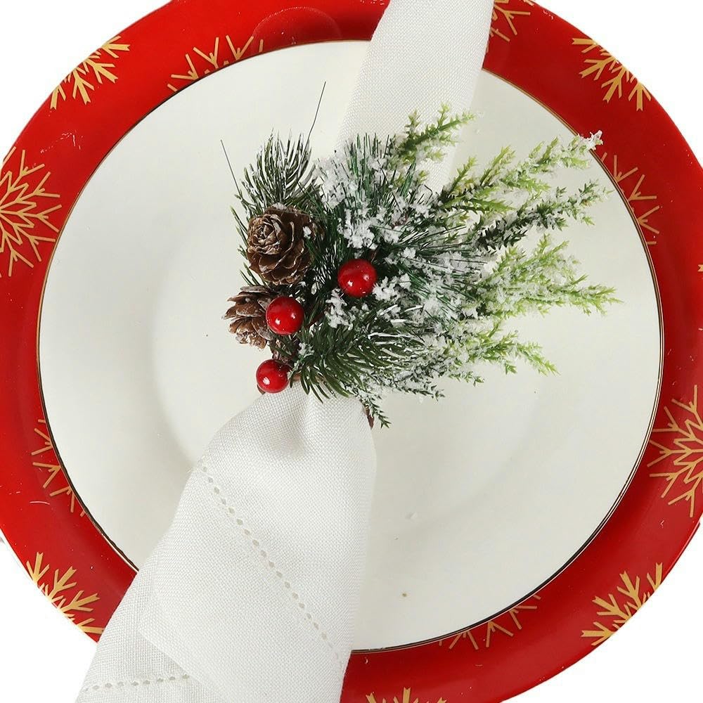 Rond De Serviette Élégant Lot de 60 Ronds De Serviette en Cèdre Rouge Et Pomme De Pin Disponibles en Plusieurs Couleurs pour Mariages Fêtes Réunions Famille Anniversaires Et Fêtes d'anniversaire