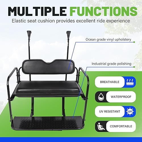 Miniatura 5 de ECOTRIC Asiento trasero compatible con modelos 2004 y posteriores, modelo Club Car Precedent/Tempo/Adelante, a gas o eléctricos, carrito de golf,
