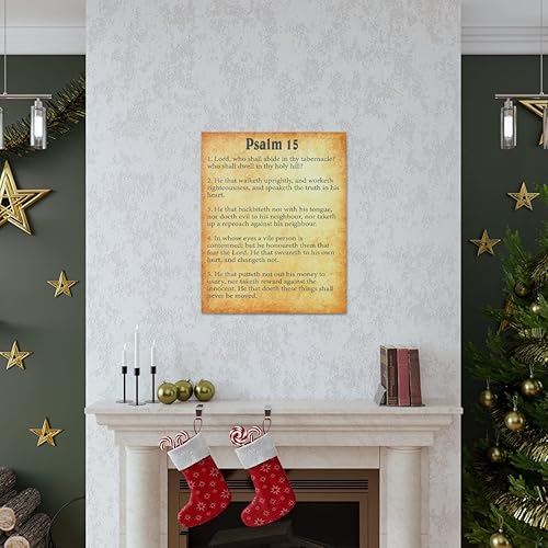 Miniatura 6 de Express Your Love Gifts Bible Art Psalm 15 Chapter Gold Bible Canvas Christian Wall Art Ready to Hang Unframed