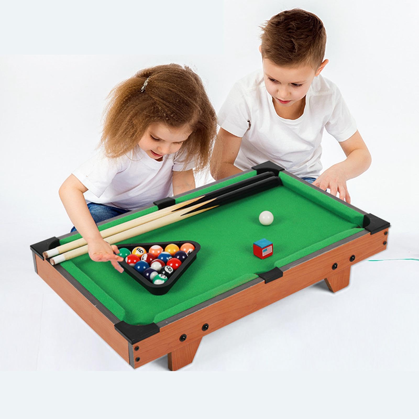 de Billar pequeña, Paquete de Regalo Divertido para la Familia, Incluye Bolas de Billar, Tacos, Elementos Esenciales para la Sala de Juegos de