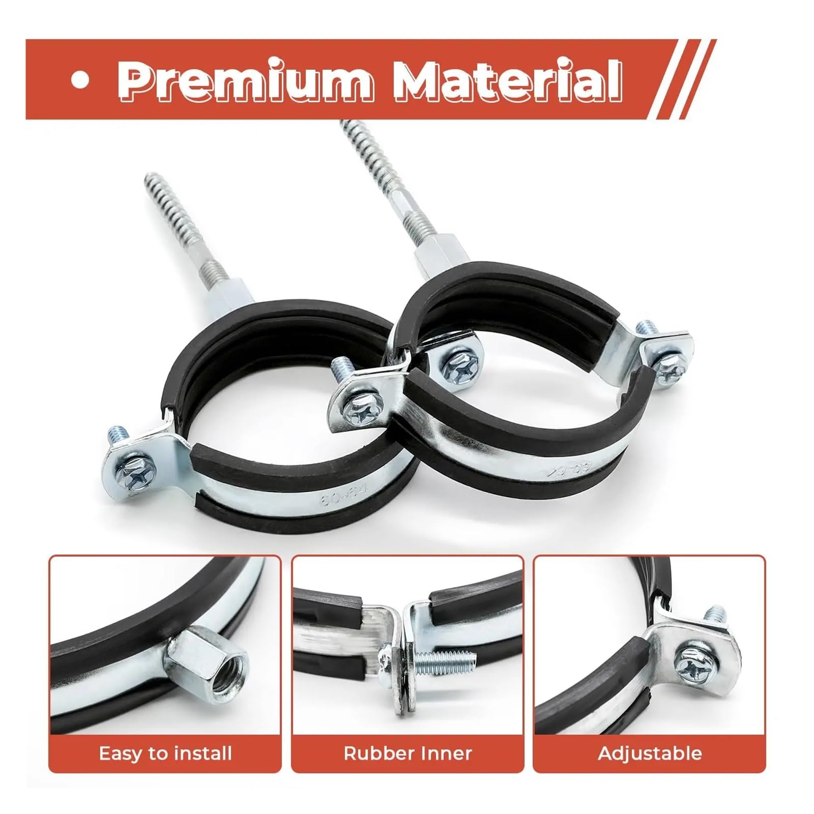 Abrazadera ajustable para tubos Gancio di supporto ad anello diviso for morsetto for tubi da 6 pezzi con vite ed espansione