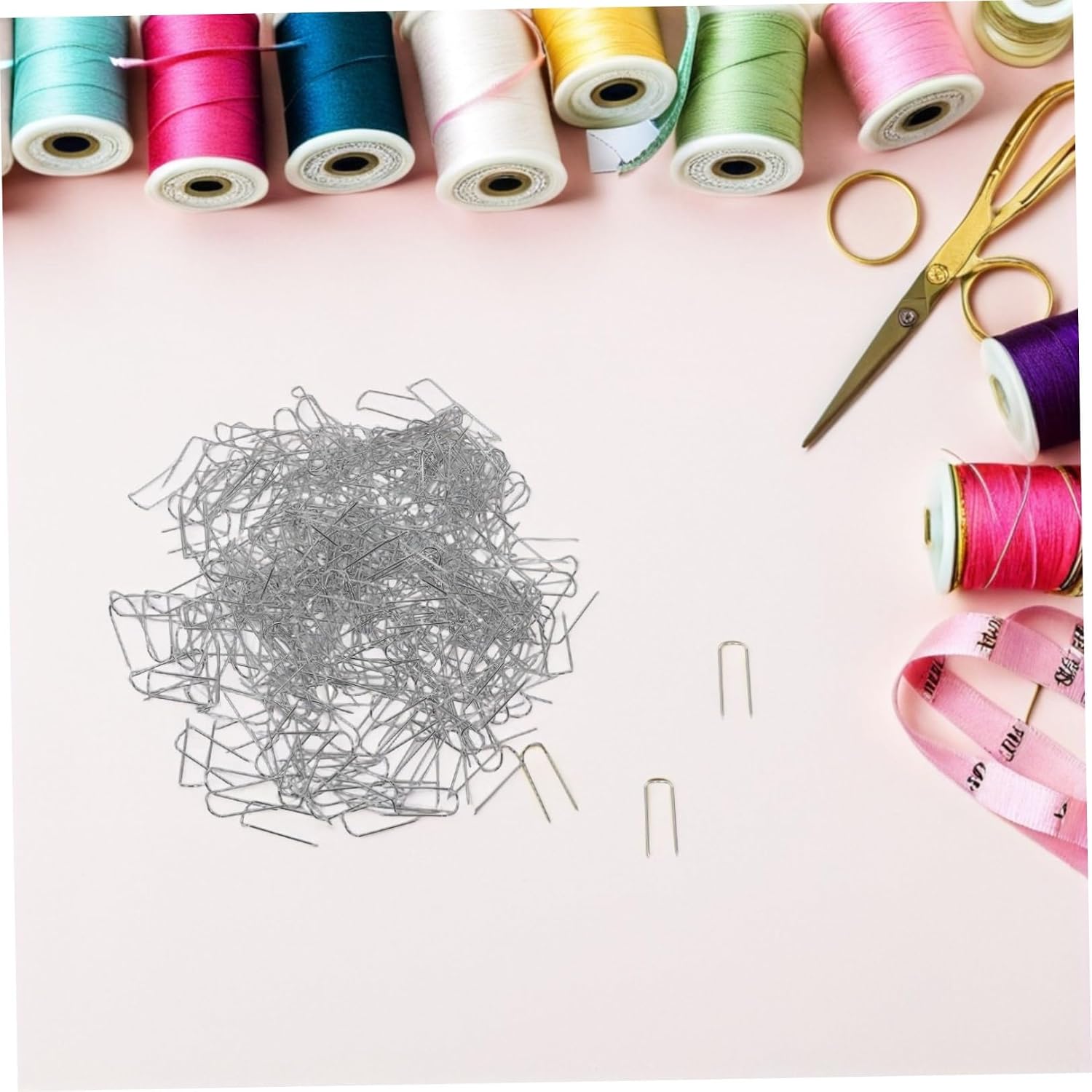 Sewing Pins Lightweight and Stable Material 400pcs U-Shaped Stainless Steel Fork Pins for Quilting and Needlecrafts for Fabric and Thick Layered Materials, for Upholstery