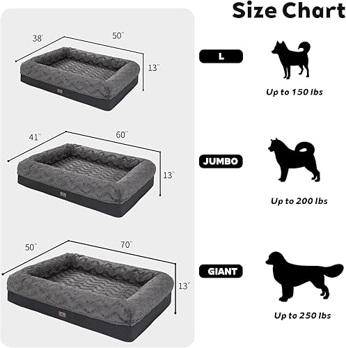 Miniatura 4 de Cama para perros de espuma viscoelástica XL para perros de tamaño XL, sofá ortopédico extragrande con lados y forro impermeable, sofá cama lavable