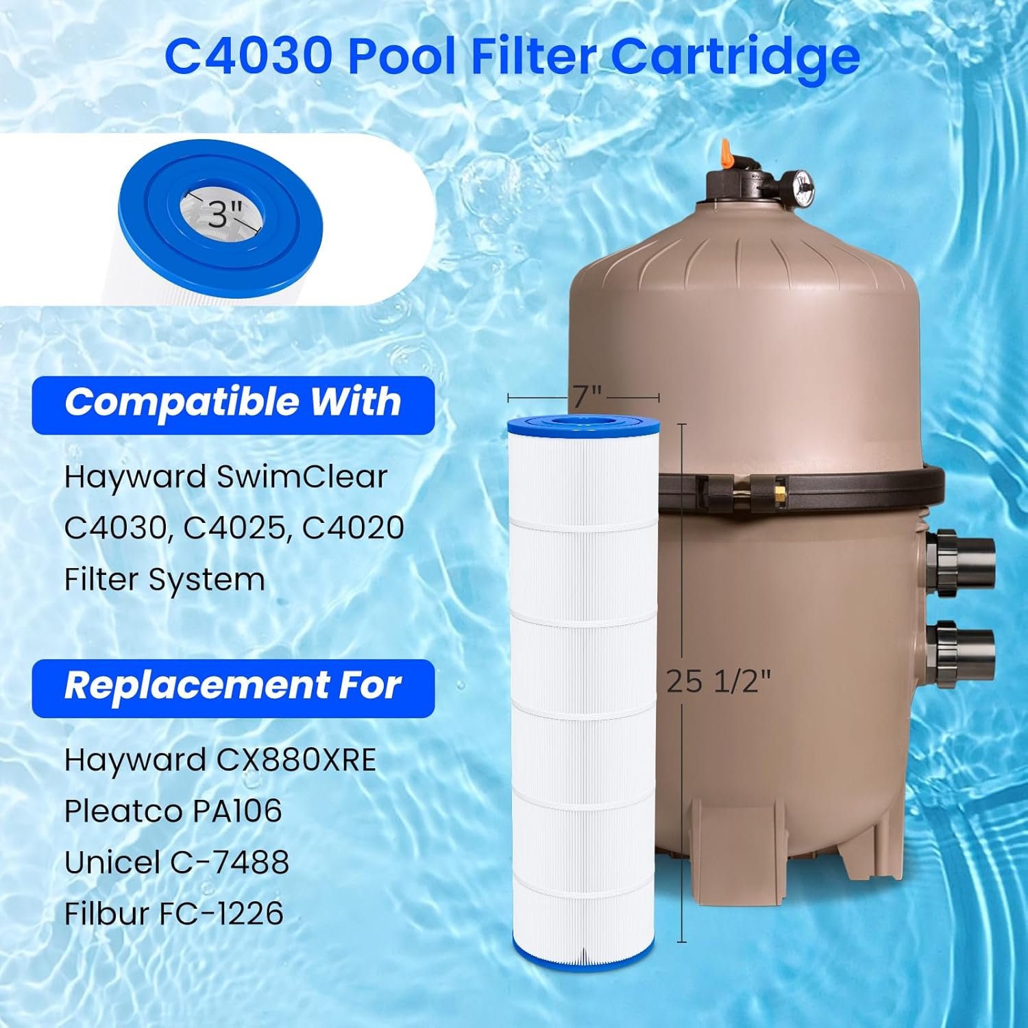 Hayward C4030 SwimClear Swimming Pool Spa Filter by SpiroPure