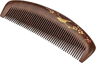 Pente de cabelo de madeira Pente de madeira de dente fino para mulheres Pente de sândalo não estático natural desembaraçante Pente De Madeira Para Cabelo,Pente De Dente Fino,Pente De Madeira,para mulheres pente,Sem pente estático Wood color