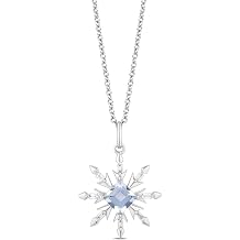 Jewelili Enchanted Disney Fine Jewelry Elsa Snowflake Pendant Necklace