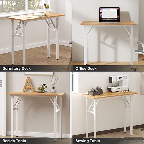Miniatura 6 de Need Escritorio pequeño de 31 12 pulgadas mesa de escritura plegable sin montaje escritorio plegable resistente y resistente para espacios pequeños