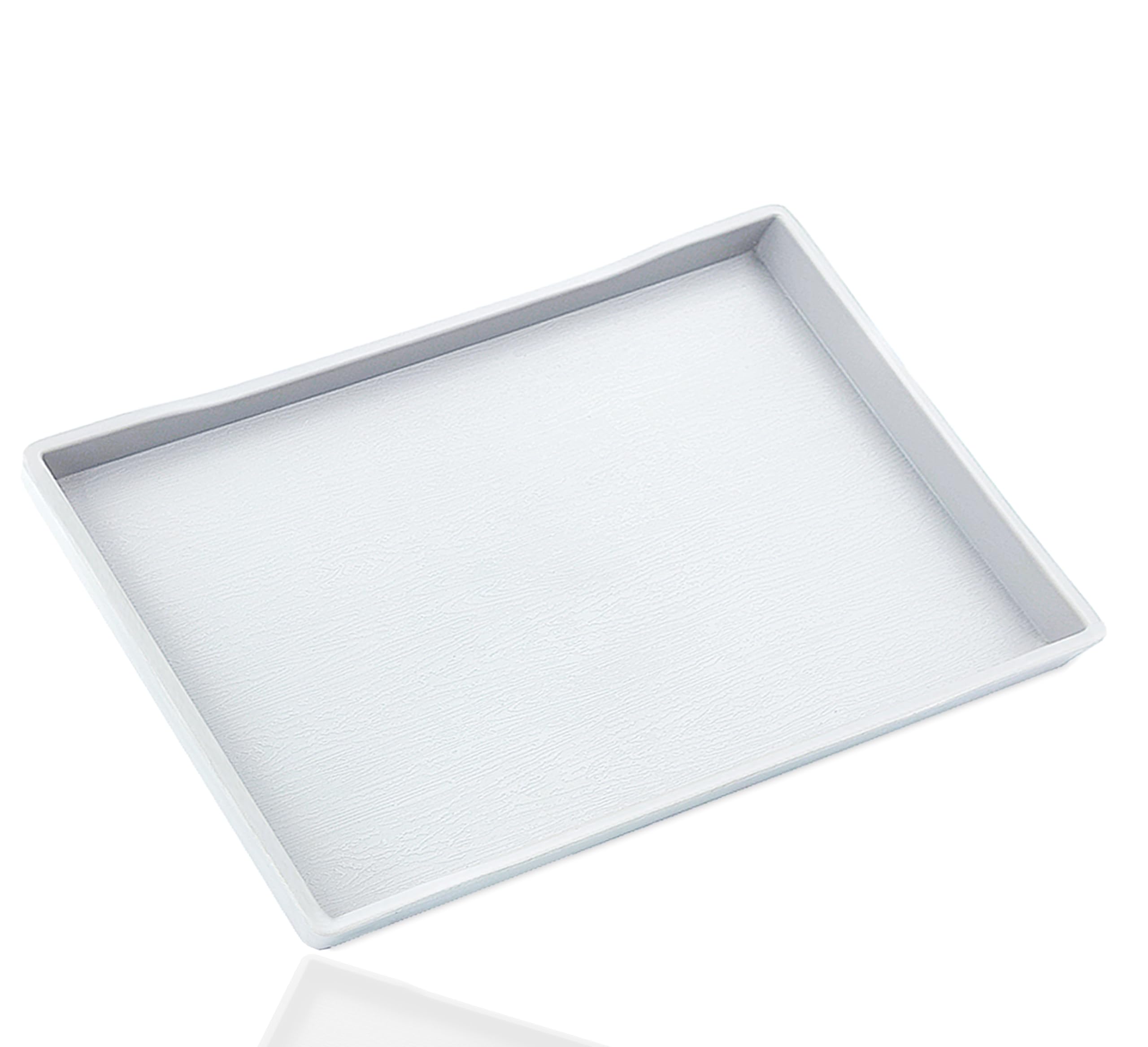 Plateau de service blanc élégant pour valoriser vos flacons de parfum
