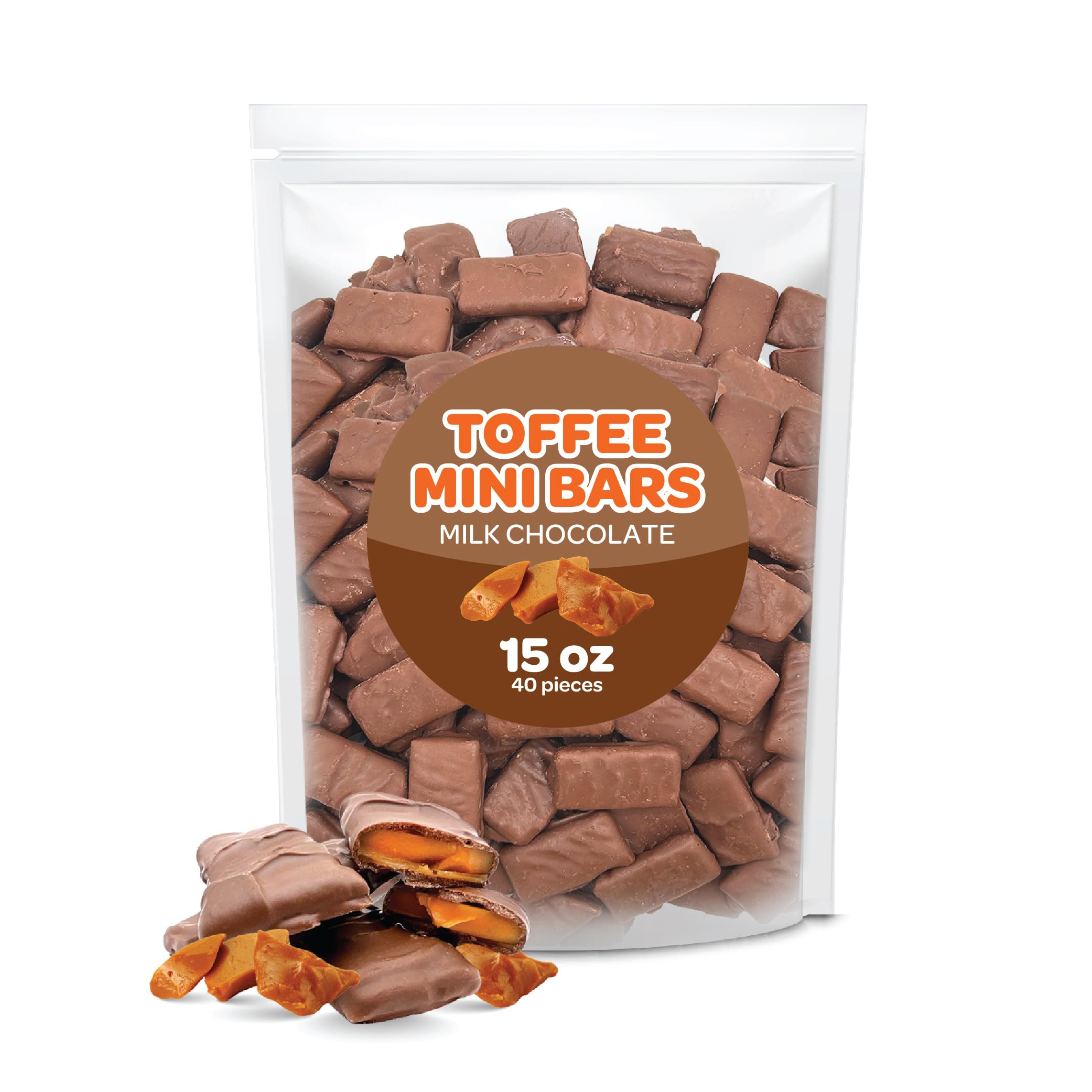 Milk Chocolate Toffee Candy Miniature Bars, 15-Ounce Bag