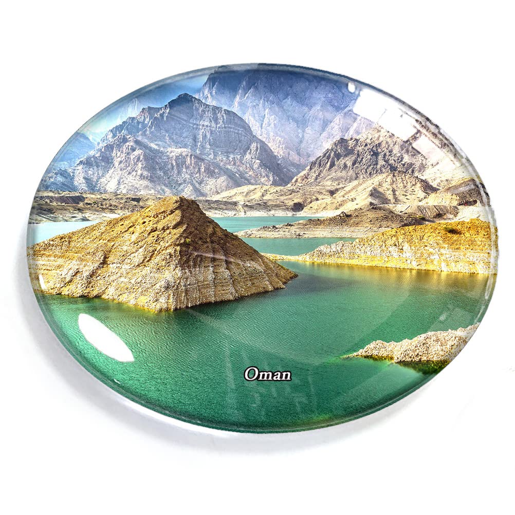 Oman-3855 Oman Magnet Fridge Refrigerator Freezer Magnet Sticker Souvenir Decorations Oval Crystal Magnet Kitchen Whiteboard
