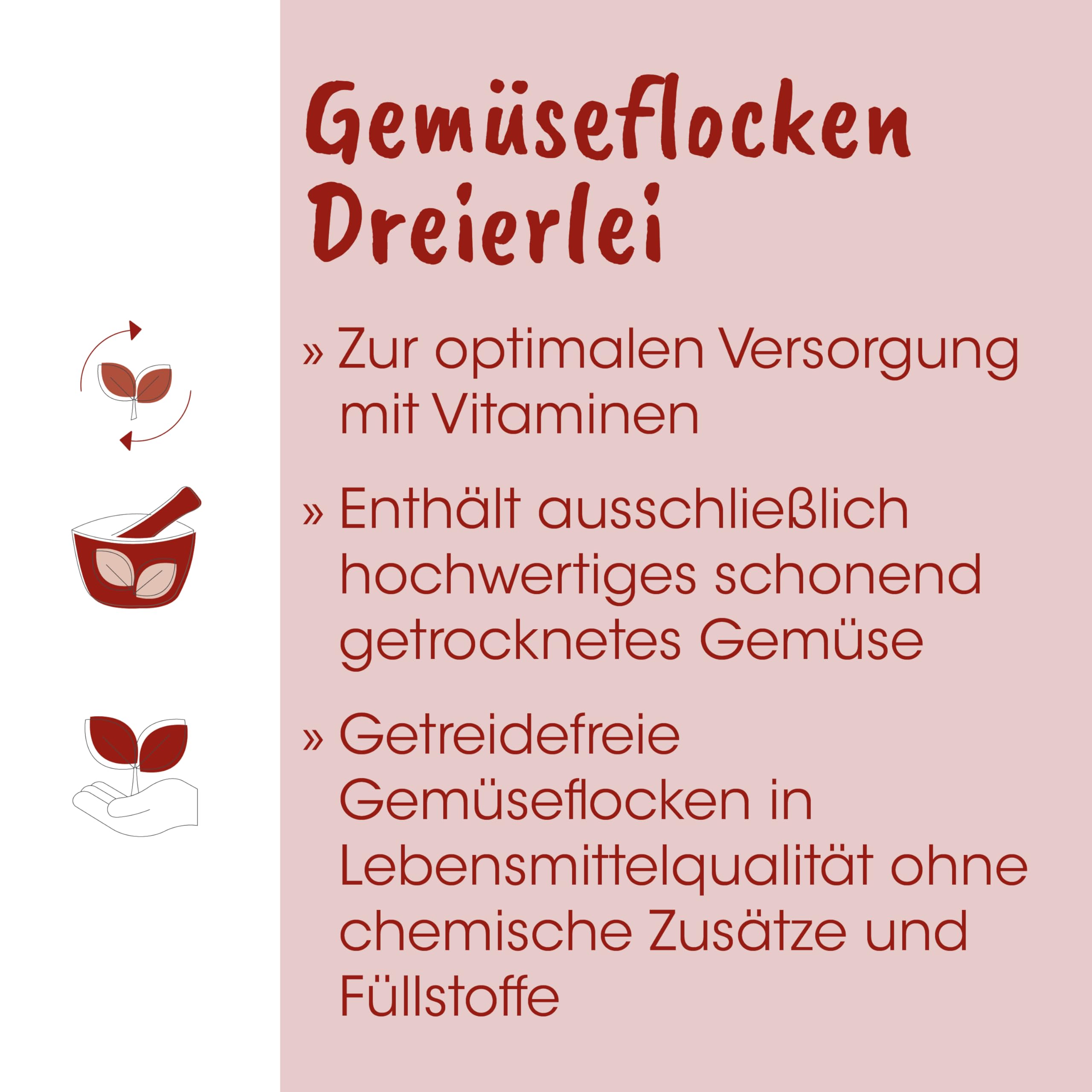 cdVet Fit-Barf Gemüseflocken Dreierlei für Hunde - Karotte, Süßkartoffel & Zucchini, Getreidefrei, 3,5kg