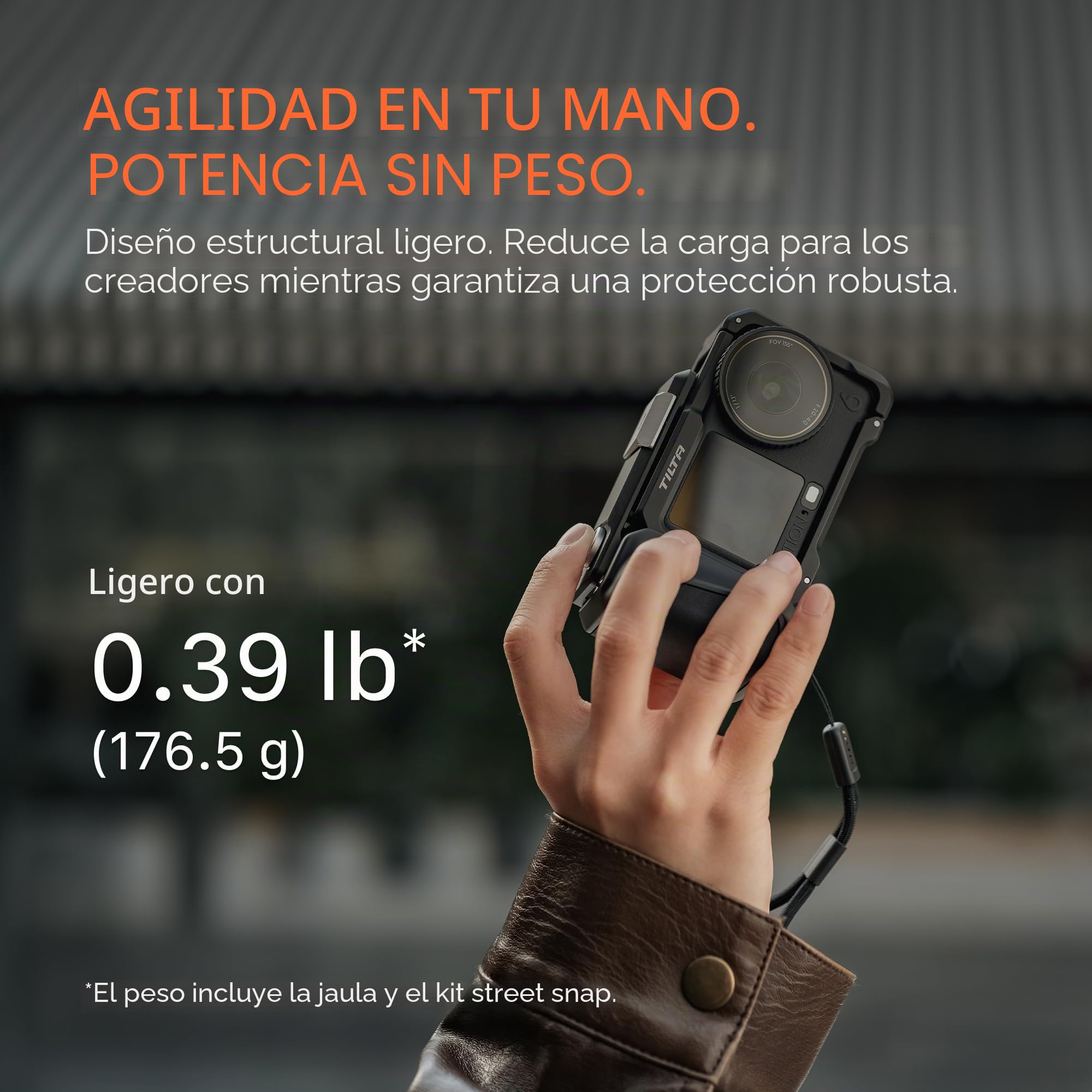 Tilta Action 6 Cage, Kit Street Snap con Jaula para Cámara y Asa Compatible con dji Osmo Action 6 - Negro TA-T95-B-B
