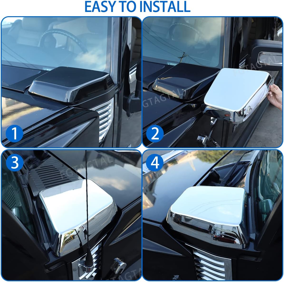 Side Air Intake Hood Vent Cover Compatible with Hummer H2 2003-2009, ABS Trim Protection Accessories, 2PCS (Bright Silver)