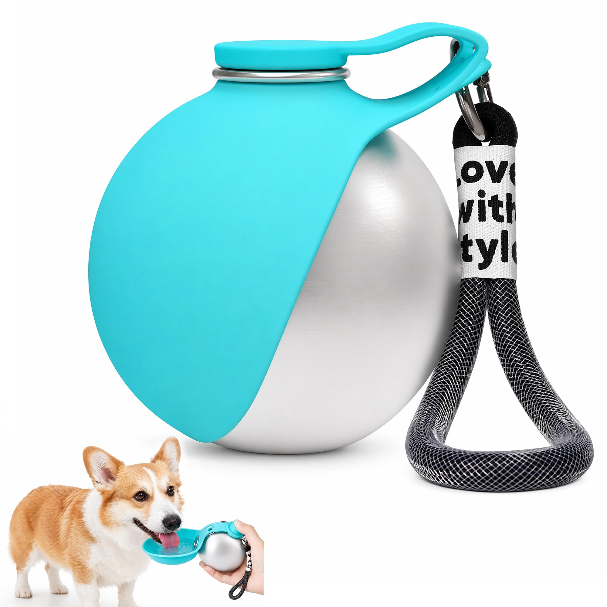 Trinkflasche Hunde für Unterwegs, Hundetrinkflasche Wasserflasche 285ml Hundewasserflasche für Spaziergänge Reisen Camping