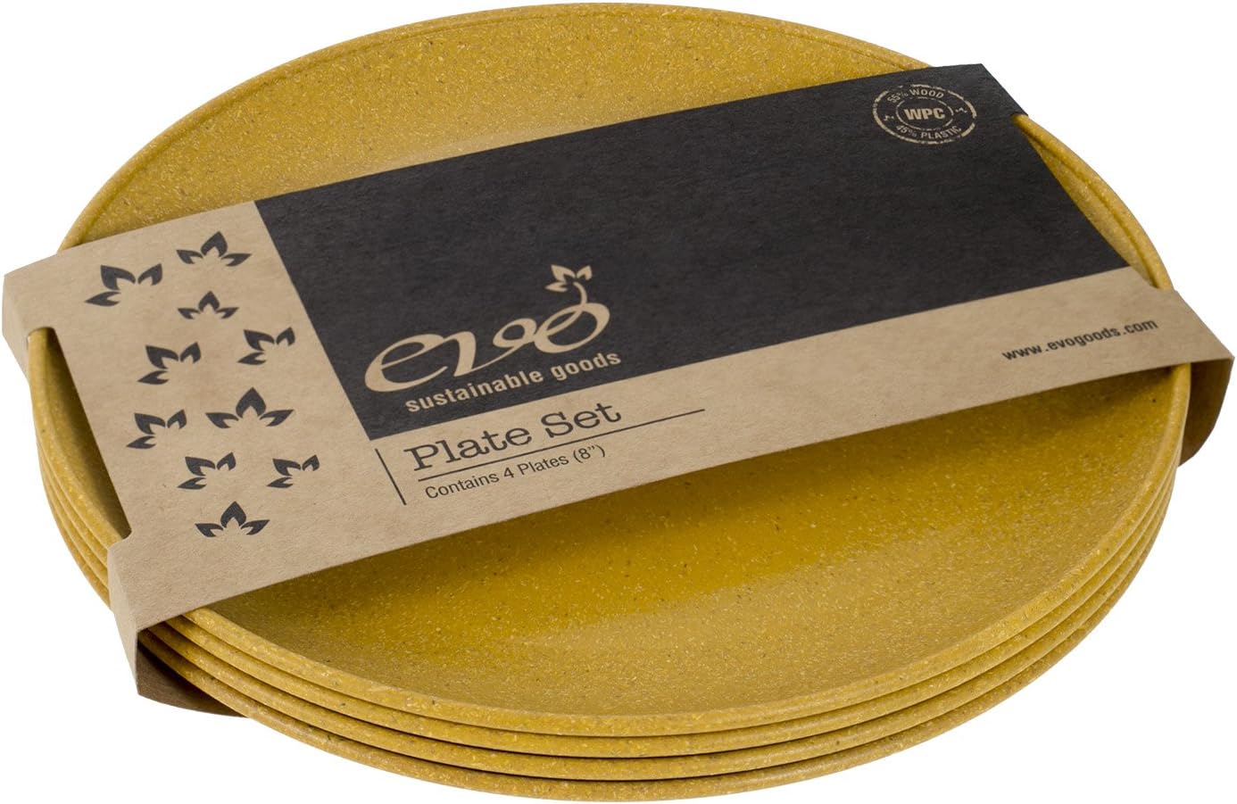 8" Plate, Set of Four, Yellow