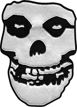 Amazon.com: Misfits Skull Back Patch, Black, Silver, 7.375