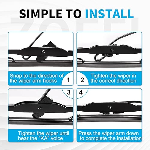 Miniatura 3 de ZOFFI Limpiaparabrisas de repuesto para Honda Ridgeline 2006-2008, 24 + 22 pulgadas, con gancho UJ para todas las estaciones, repuesto de equipo