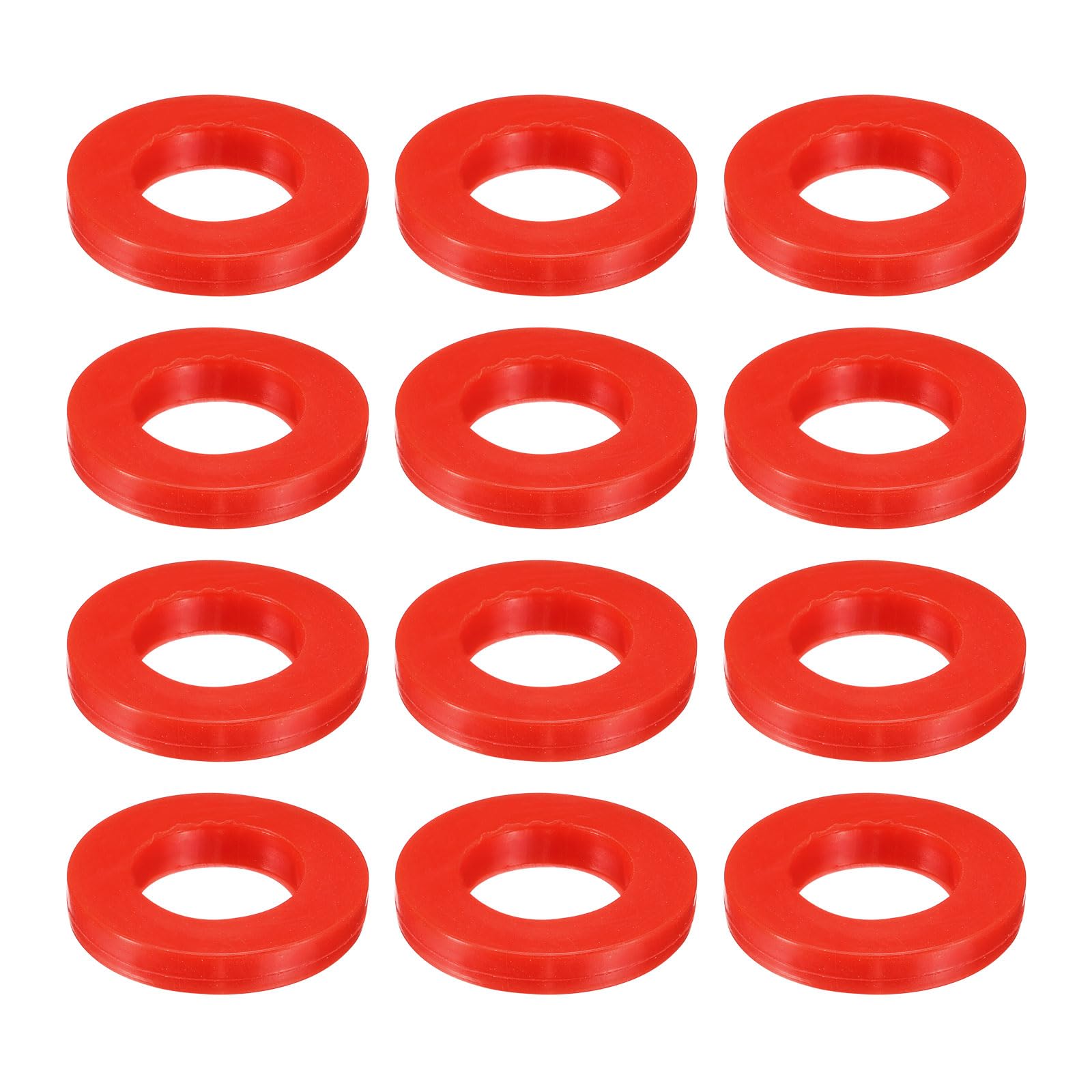 uxcell 12 Pcs Solid Silicone Flat Washer DN25 1-3/8" OD x 1" ID x 1/4" Thickness Large Washers O Ring Sealing Gaskets, Industrial Flat Silicone Spacer