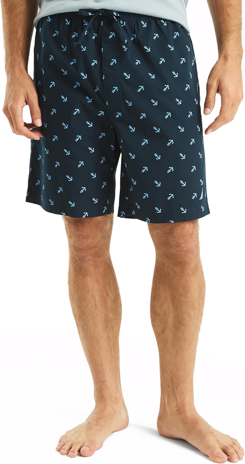 Nautica Mens Nautica Sustainably Crafted Printed Poplin Sleep Short