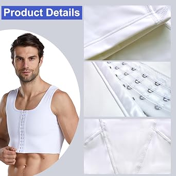 Mens Compression Corset Vest Workout Fajas para Hombres Back Support Gynecomastia Shapewear Tops
