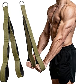 Tricep Rope Cable Attachment, Heavy Duty Rope for Push Downs, Cable Overhead Presses with 3 Lengths of Handles